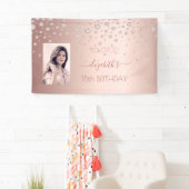 18e verjaardag foto roos gouden roze glanzende dia spandoek (Insitu)