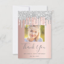 18e verjaardag foto roos gouden zilveren druppels