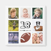 18e verjaardag fotocollage jongen magneet (Voorkant)