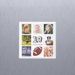 18e verjaardag fotocollage jongen magneet<br><div class="desc">Een magneet voor een 18e verjaardagsfeestje voor een jongen, zijn leven vieren met een collage van 8 van je foto's. Sjablonen voor de leeftijd van 18 jaar en een datum. Geboortedatum of de datum van de partij. Zwarte letters. Witte achtergrond. Perfect als een feestgunst, aandenken of als een save de...</div>