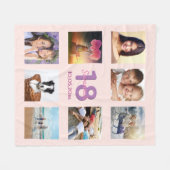 18e verjaardag fotocollage roos goudroze fleece deken (Voorkant (Horizontaal))