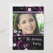18e verjaardag Fotouitnodigingskaart Kaart (Voorkant)