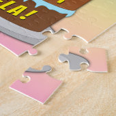 18e verjaardag: Fun Cake and Candles + Custom Name Legpuzzel (Zijkant)