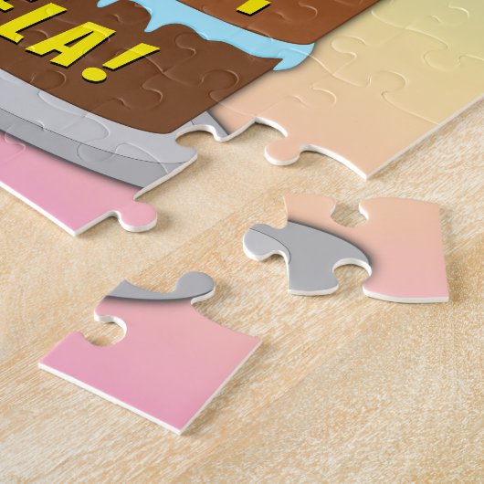 18e verjaardag: Fun Cake and Candles + Custom Name Legpuzzel (Zijkant)