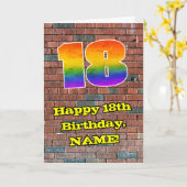 18e verjaardag: Fun Graffiti-geïnspireerde regenbo Kaart (Gele Bloem)