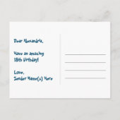 18e verjaardag: Fun Hearts Pattern, Regenboog 18 Briefkaart (Achterkant)