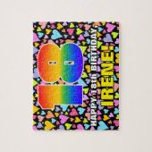 18e verjaardag — Fun, liefhebbende hartvormen + "1 Legpuzzel (Verticaal)