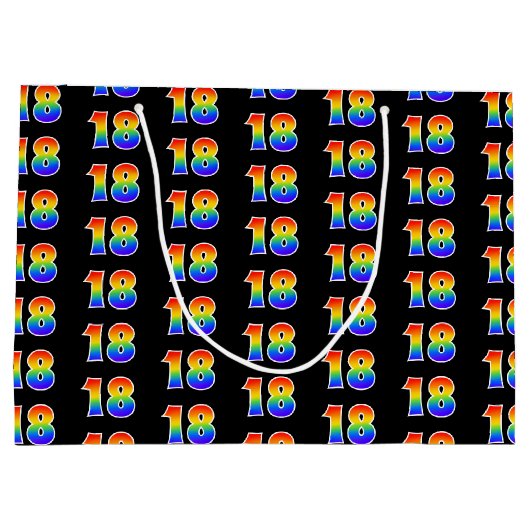 18e verjaardag: Fun Rainbow Event Nummer 18 Patroo Groot Cadeauzakje (Achterkant)