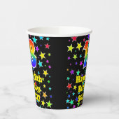 18e verjaardag: Fun Stars Pattern en Rainbow 18 Papieren Bekers (Links)