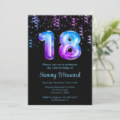 18e verjaardag Galaxy Balloons met Confetti Kaart (Staand voorkant)