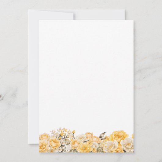 18e Verjaardag Gele Bloemen Partij Kaart (Achterkant)