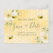 18e verjaardag gelukkige hommels bewaar de datum briefkaart (Voorkant)