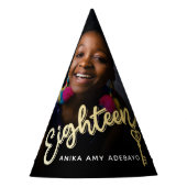 18e verjaardag gepersonaliseerde foto sleutel tot  feesthoedjes (Voorkant)