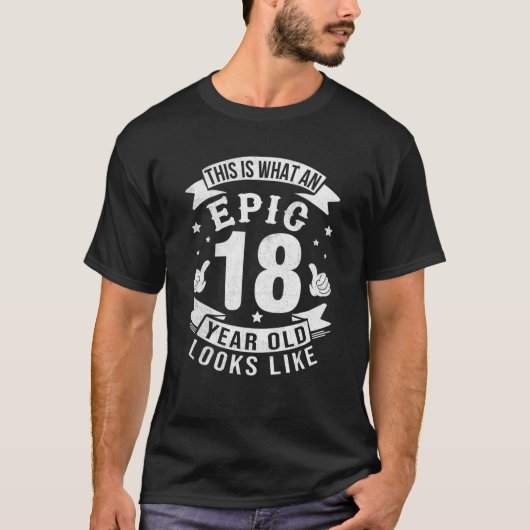 18e verjaardag geschenken voor 18 jaar oude epic k t-shirt (Voorkant)