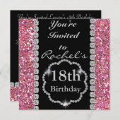 18e verjaardag GLAM-uitnodiging Kaart (Voorkant / Achterkant)