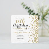 18e verjaardag Glitter Confetti White Kaart (Staand voorkant)