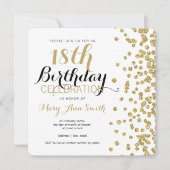 18e verjaardag Glitter Confetti White Kaart (Voorkant)