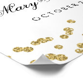 18e verjaardag Glitter Confetti White Poster (Hoek)