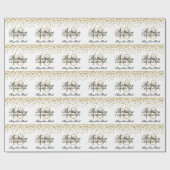18e verjaardag Gold Faux Glitter Confetti White Cadeaupapier (Vlak)