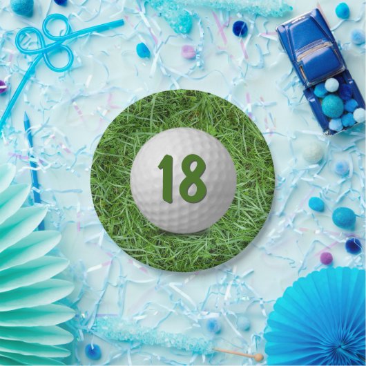 18e verjaardag Golfbal op Bord graspapier (Feest)