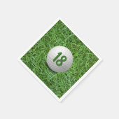 18e verjaardag Golfbal op gras Servet (Hoek)