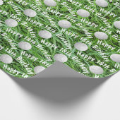 18e verjaardag golfballen op gras inpakpapier (Hoek)