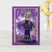 18e Verjaardag Gothic Doll, Happy Birthday 18 Kaart (Gele Bloem)