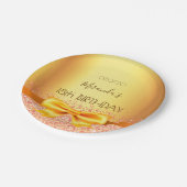 18e verjaardag gouden elegante boegnaam papieren bordje (Gekanteld)