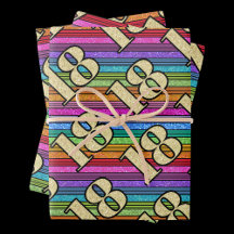 18e Verjaardag Gouden Getallen Regenboog Streep Gl