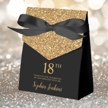 18e verjaardag Gouden Glitter Dank je wel