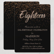 18e verjaardag Gouden Glitter