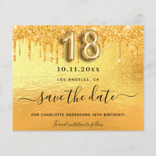 18e verjaardag goudglitter budget behalve datum flyer
