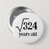 18e verjaardag grappige achttiende wiskunde vierka ronde button 7,6 cm (Voorkant /achterkant)