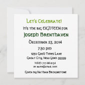 18e verjaardag Green Gold Candles W1188 Kaart (Achterkant)