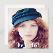 18e verjaardag hallo 18 foto kaart (Voorkant / Achterkant)