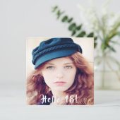 18e verjaardag hallo 18 foto kaart (Staand voorkant)