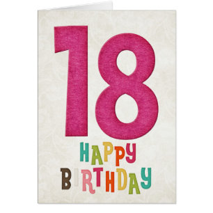 18e verjaardag Happy Birthday Kaart Design 2