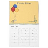 18e verjaardag herinneringen & gastenboek kalender (Mar 2027)