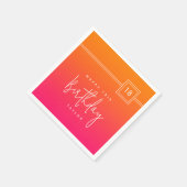 18e verjaardag hete roze oranje kleurrijk  servet (Hoek)
