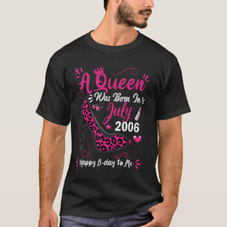 18e verjaardag hoge hak Een koningin werd geboren T-shirt