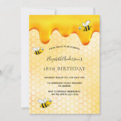 18e verjaardag honingraat lieve hommels schattig kaart (Voorkant)