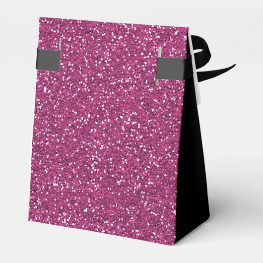18e Verjaardag Hot Pink Glitter Black Bedankt Bedankdoosjes (Achterkant)