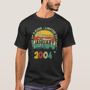 18e verjaardag januari 2004 Retro 18 jaar oud T-shirt