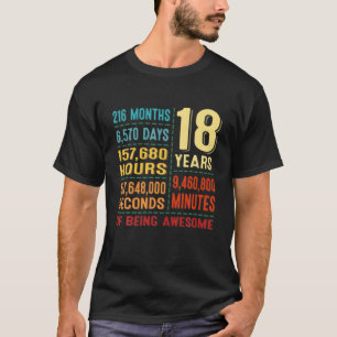 18e verjaardag Jongen Girl Retro 18 jaar oud zijn T-shirt