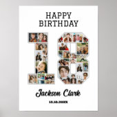18e verjaardag Jubileum nummer 18 fotocollage Poster (Voorkant)
