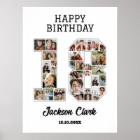 18e verjaardag Jubileum nummer 18 fotocollage