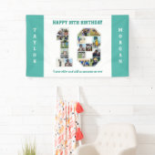 18e verjaardag Jubileum nummer 18 fotocollage Spandoek (Insitu)