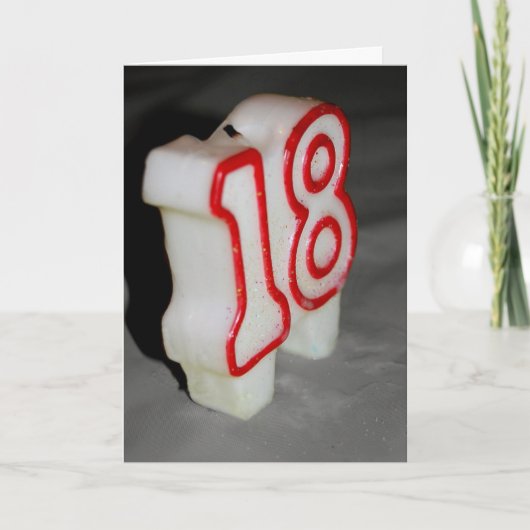 18e Verjaardag kaars Verjaardag Kaart (Voorkant)