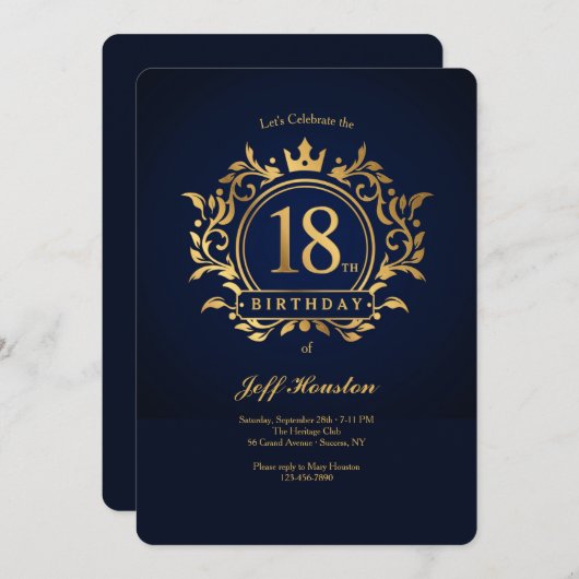 18e verjaardag kaart (Voorkant / Achterkant)