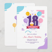 18e verjaardag kaart (Voorkant / Achterkant)